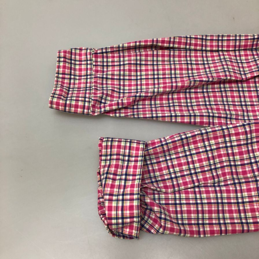 美品◆ラルフローレン ボタンダウンシャツ 90S オールド チェック ピンク系 メンズ サイズXXL Ralph Lauren 【AFB40】