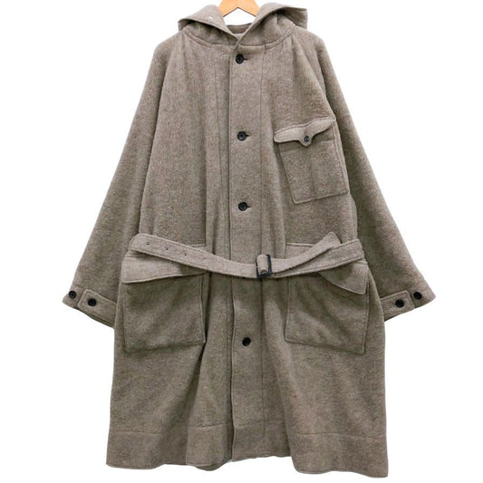 極美品◆ト―ナイ コート ウール フリース リラックス パーカ TOH23FW-09 ベージュ メンズ サイズ3 TOHNAI 【AFA12】