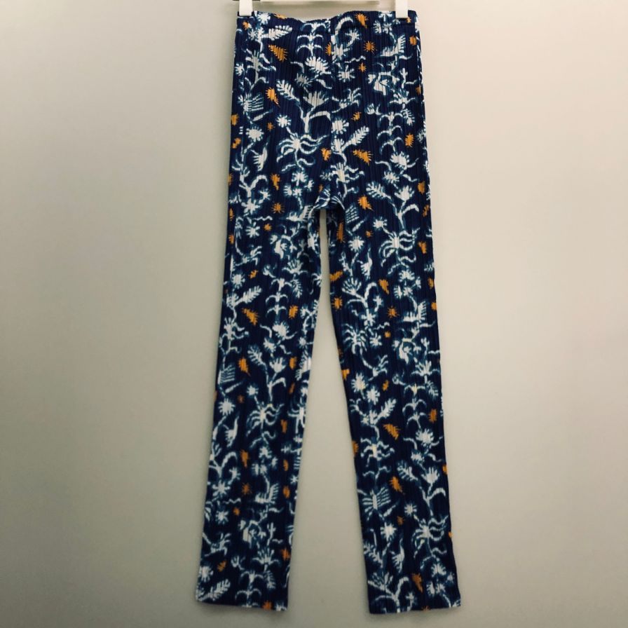 プリーツプリーズ イッセイミヤケ  プリーツプリーズ 総柄 パンツ PP13-JF625 ブルー サイズ4 プリーツ PLEATS PLEASE 【AFB9】