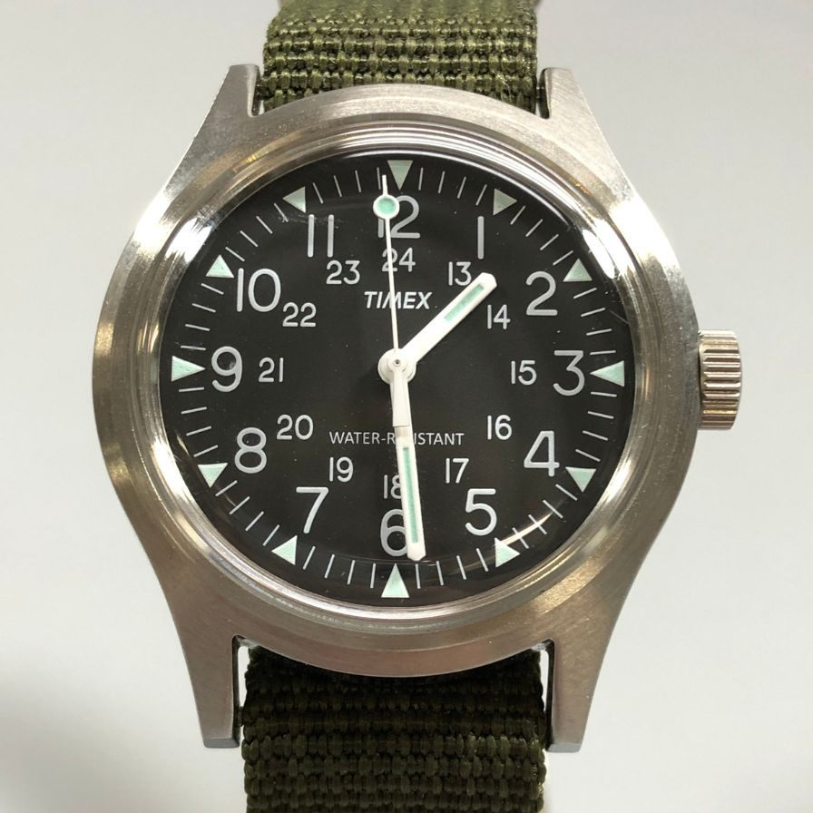 タイメックス ミリタリーウォッチ 腕時計  ビームス コラボ  3針 ブラック文字盤    TIMEX【AFI12】【中古】