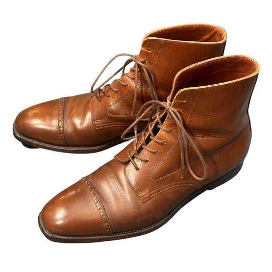 クロケット&ジョーンズ レザーブーツ 9899  キャップトゥ ブラウンUK7D CROCKETT&JONES ブーツ 約25.5cm【LA】【中古】