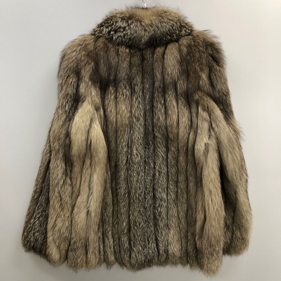 極美品◆サガフォックス ハーフコート ミンク シルバーフォックス レディース グレー系 サイズ11 SAGA FOX 【AFF23】
