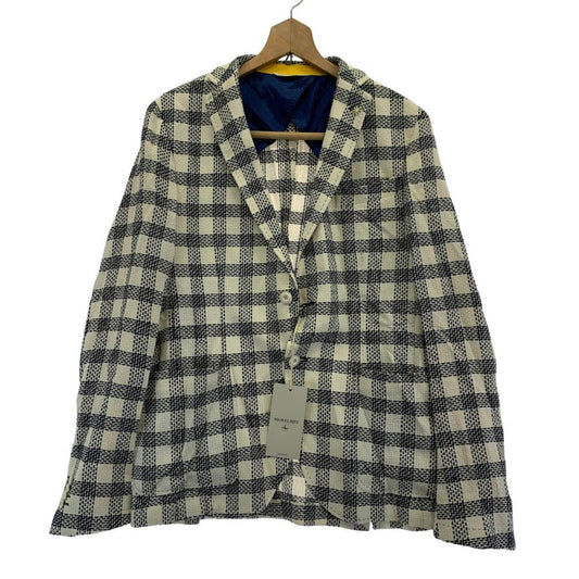 中古◆マニュエル リッツ  パイル生地 テーラードジャケット メンズ ホワイト サイズ50 MANUEL RITZ 【AFA19】