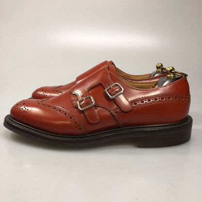 トリッカーズ モーガン レザーシューズ ダブルモンク ストラップ W7867 ブラウン メンズ サイズ7 Tricker‘s MORGAN ブーツ 約25.5cm【LA】【中古】