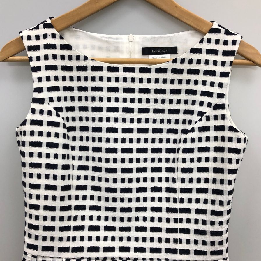 中古◆ルネ ベーシック ノースリーブ ワンピース 5626060 レディース サイズ34 チェック Rene basic 【AFB23】