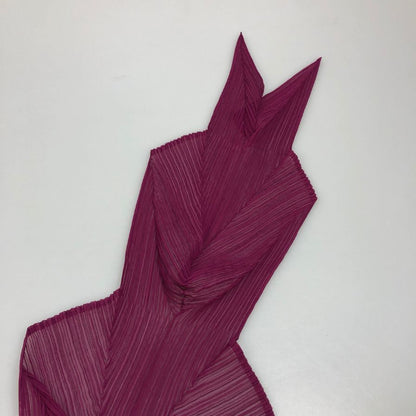 プリーツプリーツ イッセイミヤケ ストール プリーツ 加工 ポリエステル タグ欠損 パープル PLEATS PLEASE ISSEY MIYAKE【AFB49】