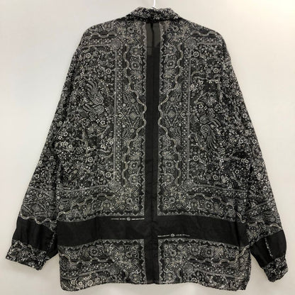極美品◆ナイスネス ジャメット バンダナ長袖シャツ コットンシルク ブラック系 サイズM NICENESS 【AFB4】