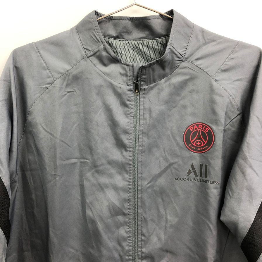 極美品◆ナイキ×パリ サンジェルマン トラックジャケット ドライフィットストライク グレー メンズ サイズM NIKE×Paris Saint Germain 【AFB4】