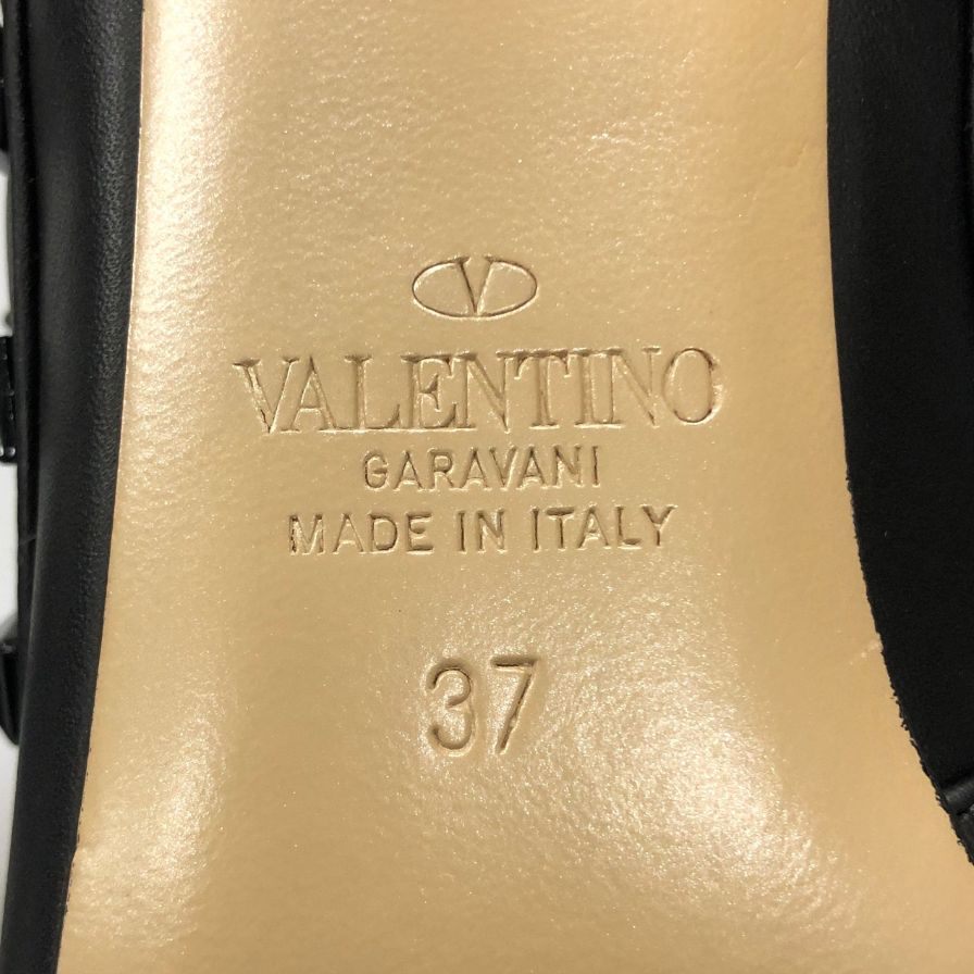ヴァレンティノガラヴァーニ ヒールパンプス ストラップ ロックスタッズ ブラック レディース サイズ37 VALENTINO GARAVANI 約23.5cm【AFC47】