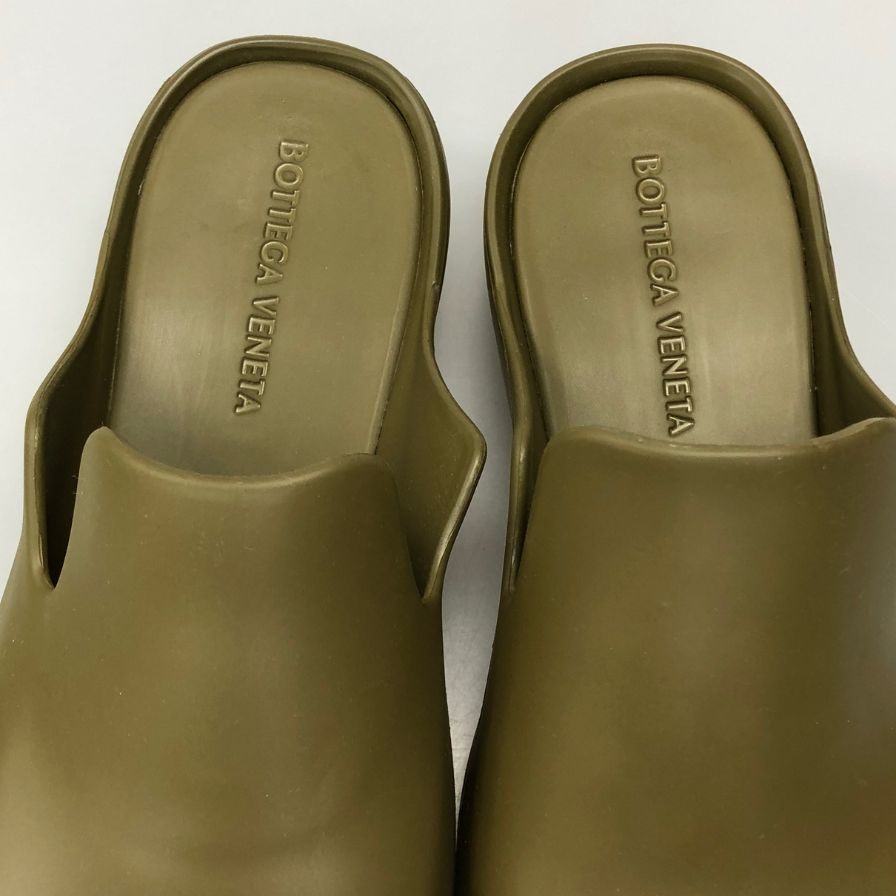 ボッテガヴェネタ サンダル フラッシュ スリッパ ラバー グリーン系 メンズ サイズ42 BOTTEGA VENETA 約27.0cm【AFD9-2】