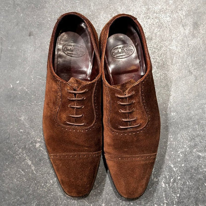クロケット&ジョーンズ レザーシューズ アルバニー アデレード スエード  ブラウン メンズ サイズUK8D Crockett&Jones ビジネスシューズ 約26.5cm【LA】【中古】