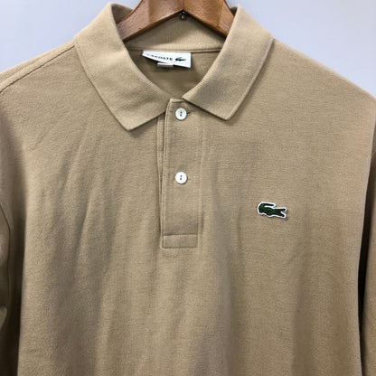 極美品◆ラコステ クラシック フィット 長袖ポロシャツ メンズ サイズUSL ブラウン LACOSTE 【AFB6】
