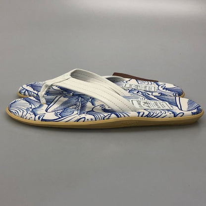 アイランドスリッパ ビーチサンダル 総柄 クラシック デザイン ブルー メンズ サイズ12 ISLAND SLIPPER 約30.0cm【AFC3】