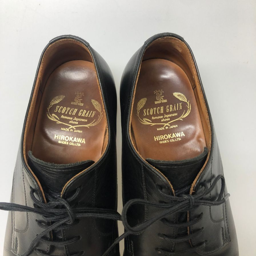 スコッチ グレイン 3524 ストレート チップ 内羽根 メンズサイズ 24ハーフ ブラック Scotch grain 約24.5cm【AFC3】