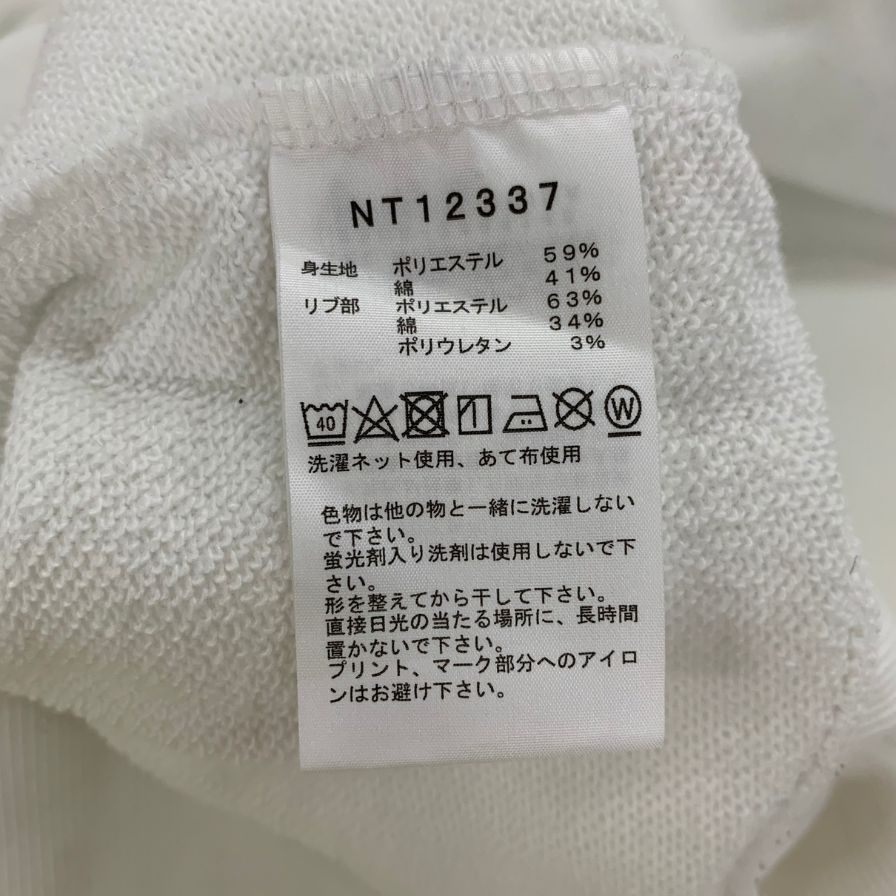 美品◆ザ ノースフェイス スウェット トレーナー フラワーワンポイント NT12337 Lサイズ ホワイト系 THE NORTH FACE 【AFB39】