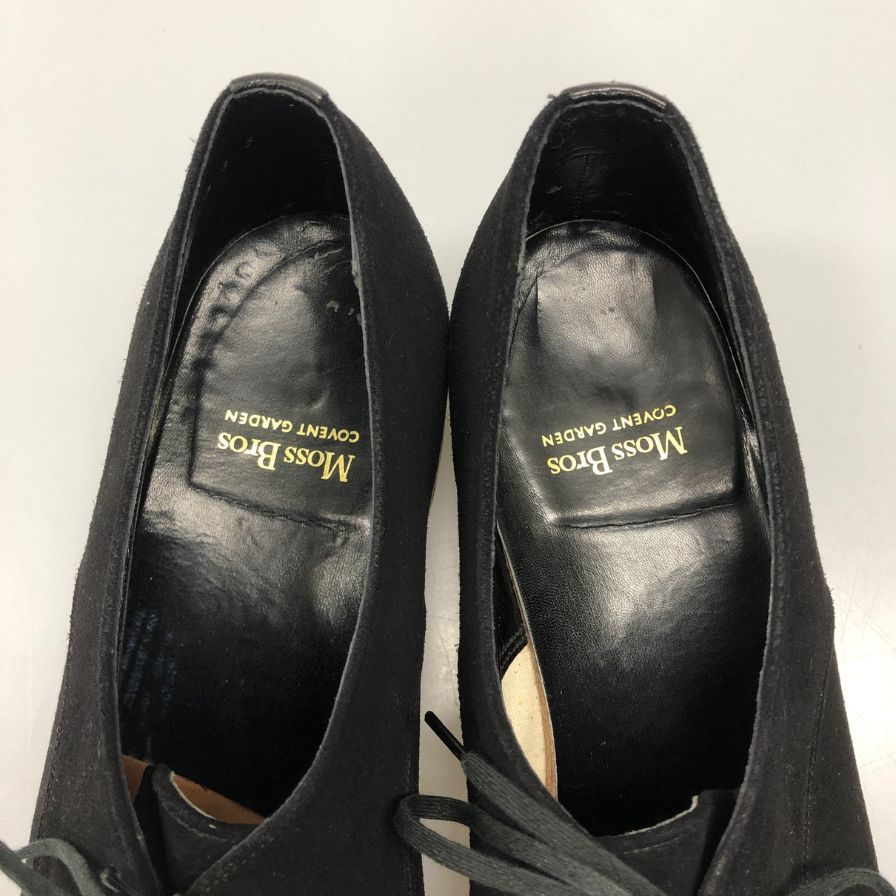モス レザーシューズ スエード オックスフォード 2アイレット サイズ8.5 ブラック MOSS BROS 約27.0cm【AFC35】
