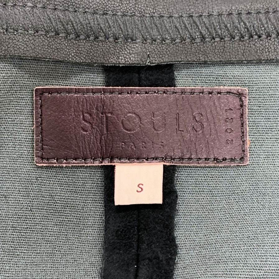 美品◆ストールス トップス スエード×レザー切替 レディース サイズS ブラック STOULS 【AFB36】