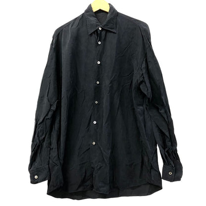 美品◆シンヤ 長袖シャツ 日本製 キュプラ100% メンズ サイズ3 ブラック SHINYA 【AFB35】