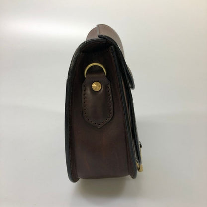 イタガキ ショルダーバッグ サドル型 ドイツレザー ダークブラウン ITAGAKI【AFE9】