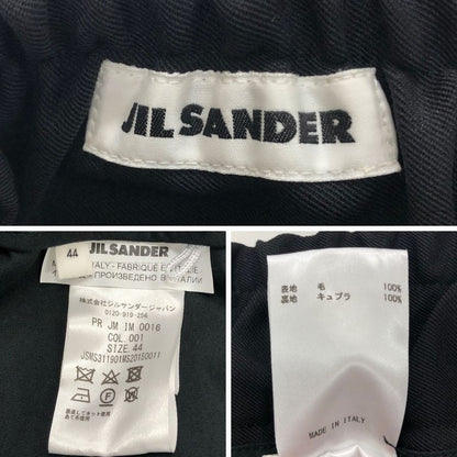 ジルサンダー パンツ ウール 裾ジップ イージーパンツ フェイクポケット メンズ ブラック サイズ44 JIL SANDER 【AFB10】