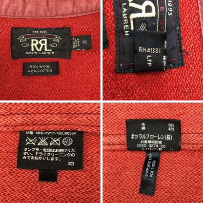 美品◆ダブルアールエル ラルフローレン シャツジャケット ウール混 レッド メンズ サイズXS RALPH LAUREN RRL 【AFB37】