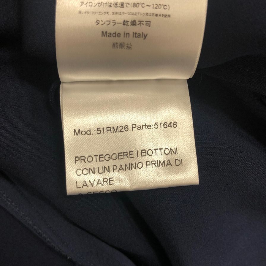 美品◆エミリオプッチ シャツ 半袖 51MR26 シルク エラスタン サイズ36 レディース ネイビー EMILIO PUCCI 【AFB9】