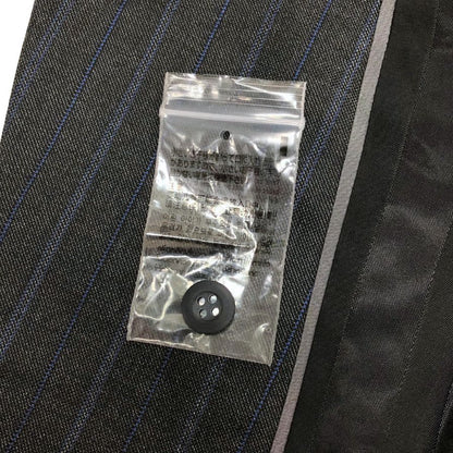 美品◆ジョルジオ アルマーニ テーラードジャケット 2B シルク混 ストライプ メンズ サイズ54 グレー  GIORGIO ARMANI 【AFB21】
