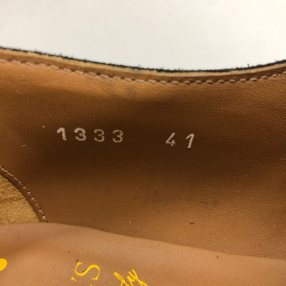デュカルス レザーシューズ シングルモンク 1333 キルト付き スエード×グレインレザー メンズ ブラック サイズ41 DOUCALS 約26.0cm【AFC6】