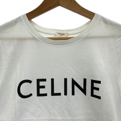 美品◆セリーヌ Tシャツ ビッグロゴ ホワイト サイズM エディ期 CELINE レディース【AFB20】