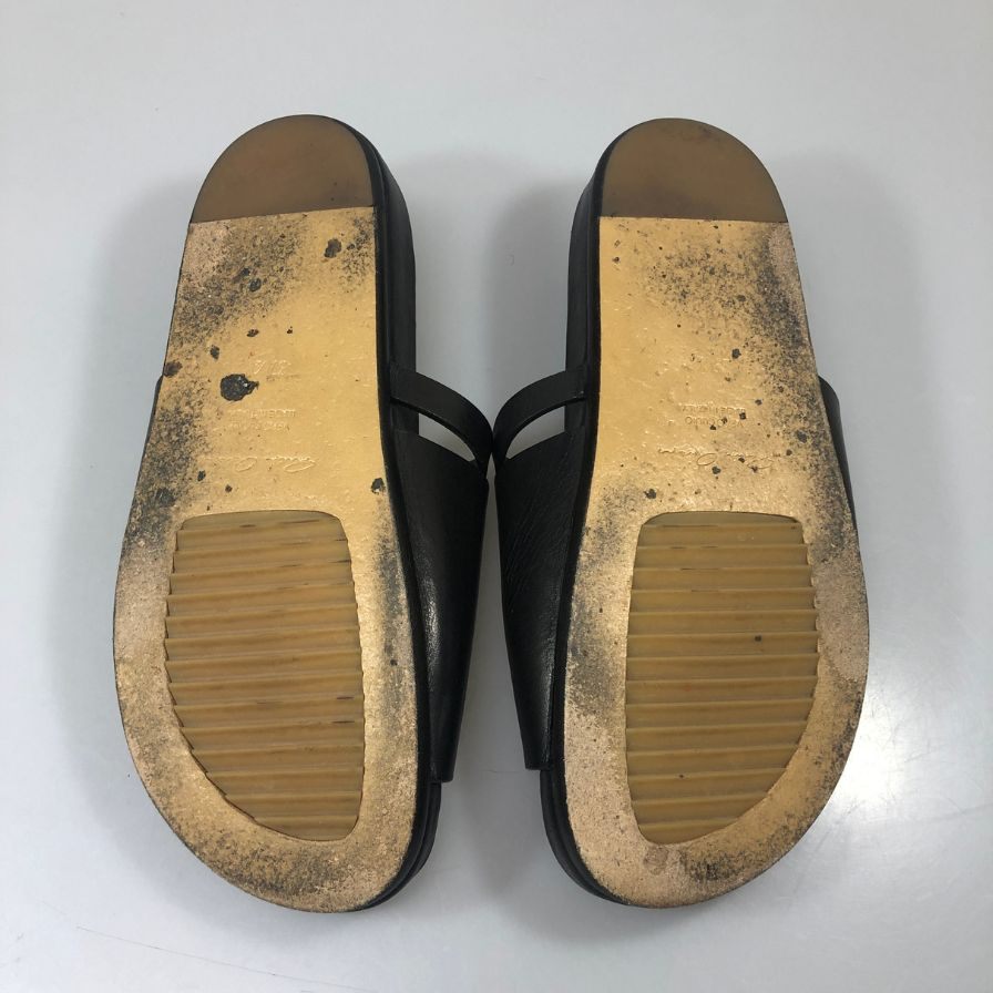 リックオウエンス 親指リング レザー トングサンダル レディース サイズ37.5 ブラック Rick Owens 約24.5cm【AFC48】