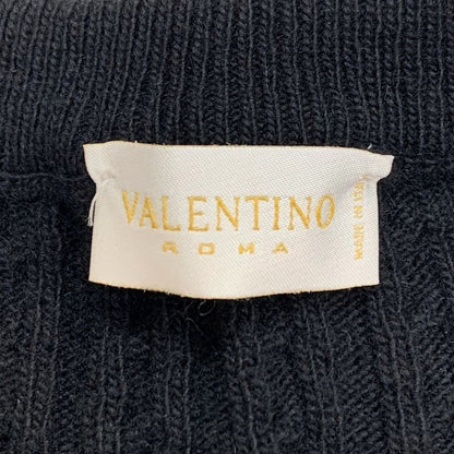 美品◆ヴァレンティノ ローマ カーディガン カシミア混 レディース サイズ44 ブラック VALENTINO ROMA 【AFB20】