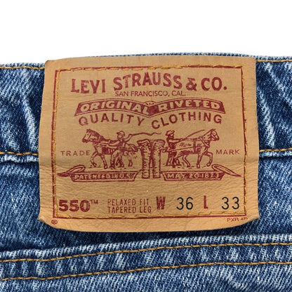 リーバイス デニム 550 ボタン裏653 USA製 インディゴ メンズ サイズ W36 L33 LEVI’S 【AFB39】