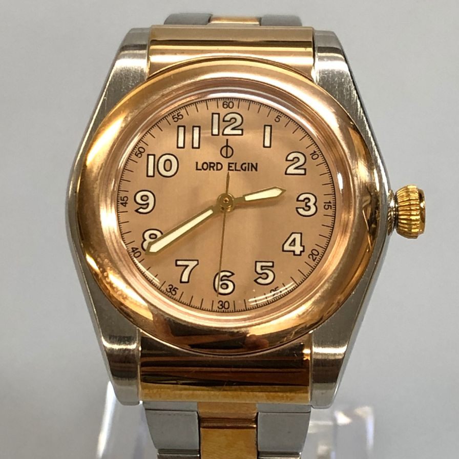 ロードエルジン 自動巻き シルバー×ピンクゴールド レディース M-049 LORD ELGIN【AFI11】