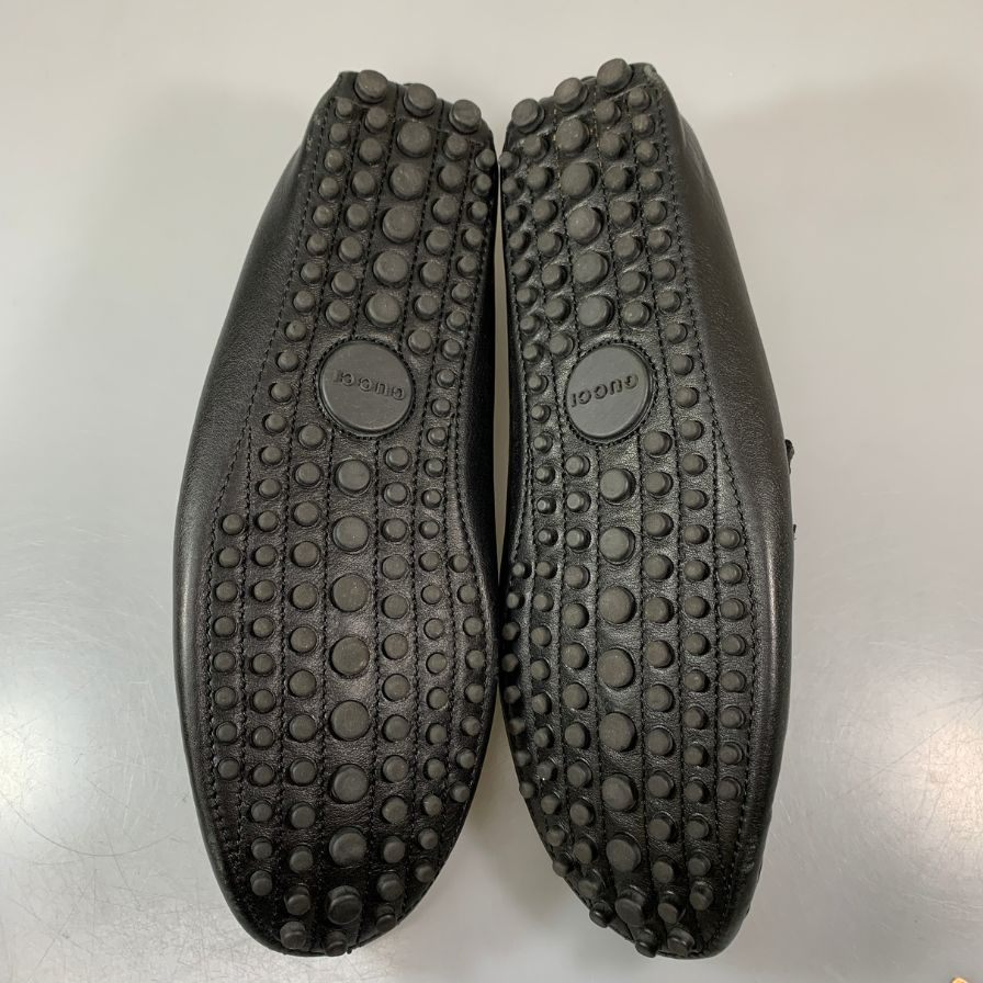 グッチ ドライビングシューズ ローファー 295787 レザー メンズ ブラック サイズ8 GUCCI 約25.0cm【AFC41】