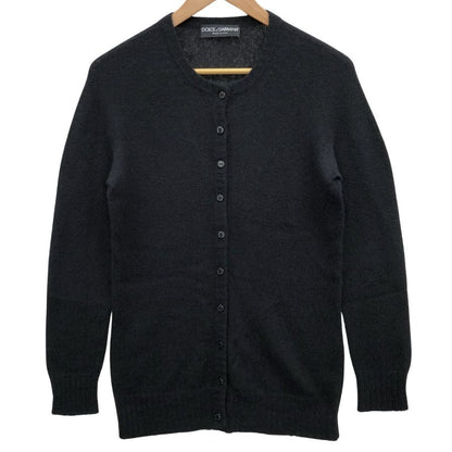 極美品◆ドルチェ&ガッバーナ カーディガン カシミア＆シルク レディース サイズ42 ブラック DOLCE&GABBANA 【AFB31】
