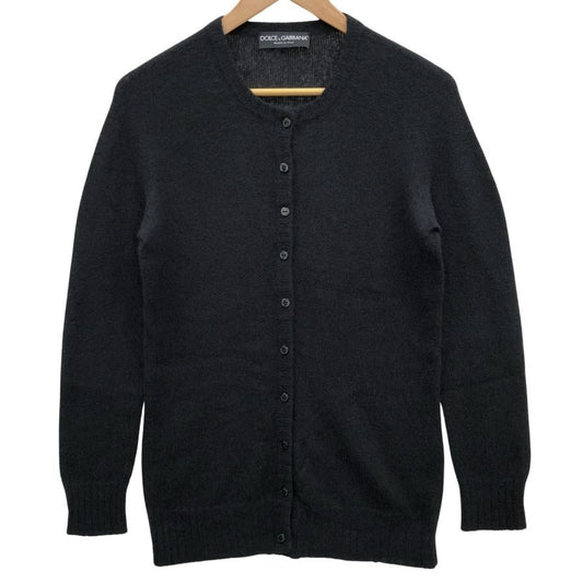 極美品◆ドルチェ&ガッバーナ カーディガン カシミア＆シルク レディース サイズ42 ブラック DOLCE&GABBANA 【AFB31】