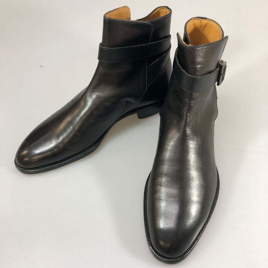 銀座ヨシノヤ レザーシューズ ジョッパードブーツ メンズ サイズ26cm ブラック GINZA YOSHINOYA 約26.0cm【AFC47】