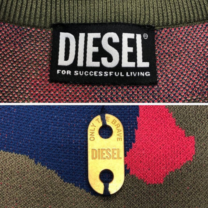 極美品◆ディーゼル ロングスリーブニット カモフラ柄 クロップド丈 レディース サイズXS DIESEL 【AFB5】