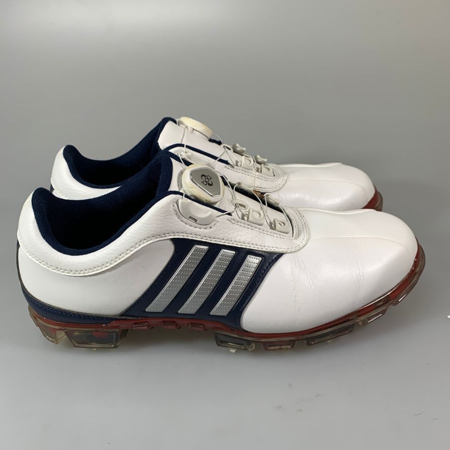 アディダス Q44895 ピュアメタル ボア プラス ゴルフシューズ ホワイト サイズ25.5㎝ メンズ adidas 約25.5cm【YB2】