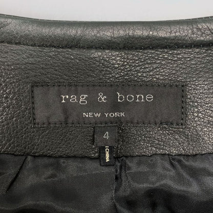 極美品◆ラグ アンド ボーン ショート丈 レザージャケット カウレザー レディース サイズ 4 ブラック rag＆bone 【AFB27】