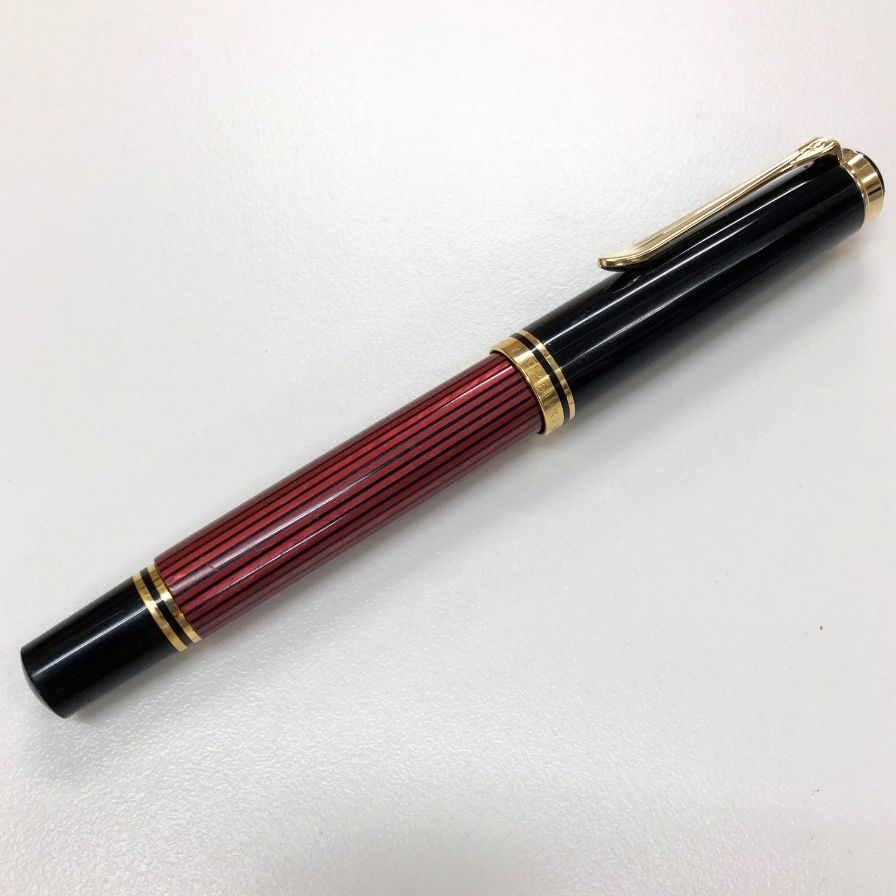 ペリカン 万年筆 スーベレーン ペン先14C-585 縞 赤 レッド