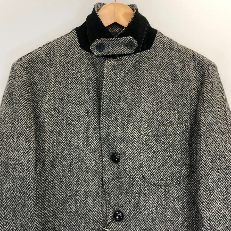 新品同様◆コレクティブ ハリスツイード テーラードジャケット ツイード ウール ヘリンボーン グレー メンズ サイズ2 Collective Harris Tweed 【AFA14】