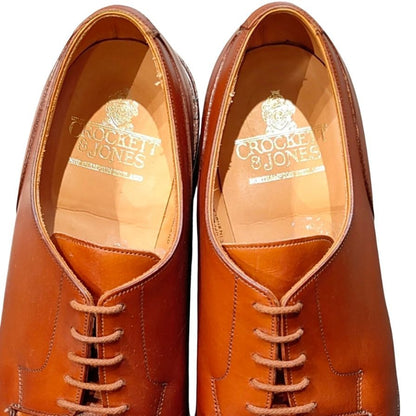 極美品◆クロケット&ジョーンズ レザーシューズ Uチップ モールトン ブラウン メンズ サイズ9E CROCKETT&JONES Moreton ビジネスシューズ 約27.0cm【LA】【中古】