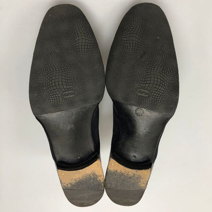 エンツォ ボナフェ プレーントゥ スエード レザーコンビ メンズ サイズ8 ネイビー Enzo Bonafe 約26.0cm【AFC3】