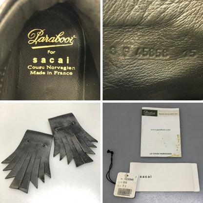 パラブーツ サカイ チロリアンブーツ ブライドルレザー コンビ グレー ホワイト メンズ サイズ8F PARABOOTS Sacai ブーツ 約26.5cm【LA】【中古】
