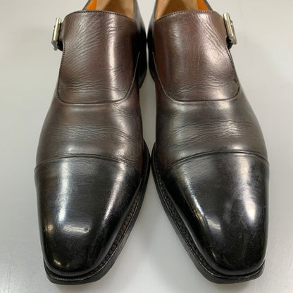 サントーニ レザーシューズ 6371 シングルモンク サイドストラップ キャップトゥ メンズ ブラウン系 サイズUK5 Santoni 約24.0cm【AFC45】