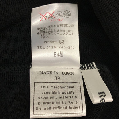 美品◆ルネ ワンピース ノースリーブ フリル 6332370 ブラック レディース サイズ38 Rene 【AFB5】