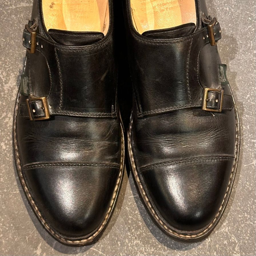 パラブーツ ウィリアム レザーシューズ ダブルモンク ブラック サイズUK7 PARABOOT ビジネスシューズ 約25.5cm【LA】【中古】
