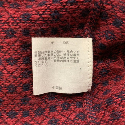 中古◆ブルックスブラザーズ ニットベスト Vネック 総柄 ウール レッド系 メンズ サイズS Brooks Brothers 【AFB12】