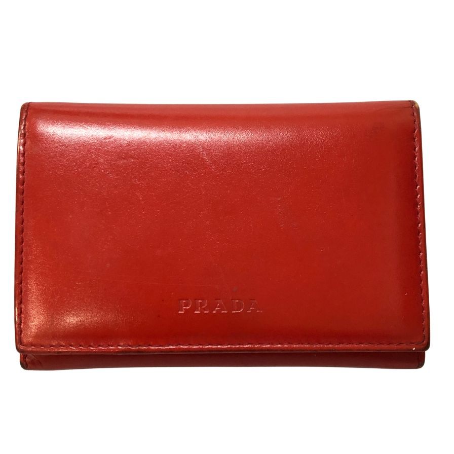 プラダ 名刺入れ カードケース レッド PRADA【AFI14】